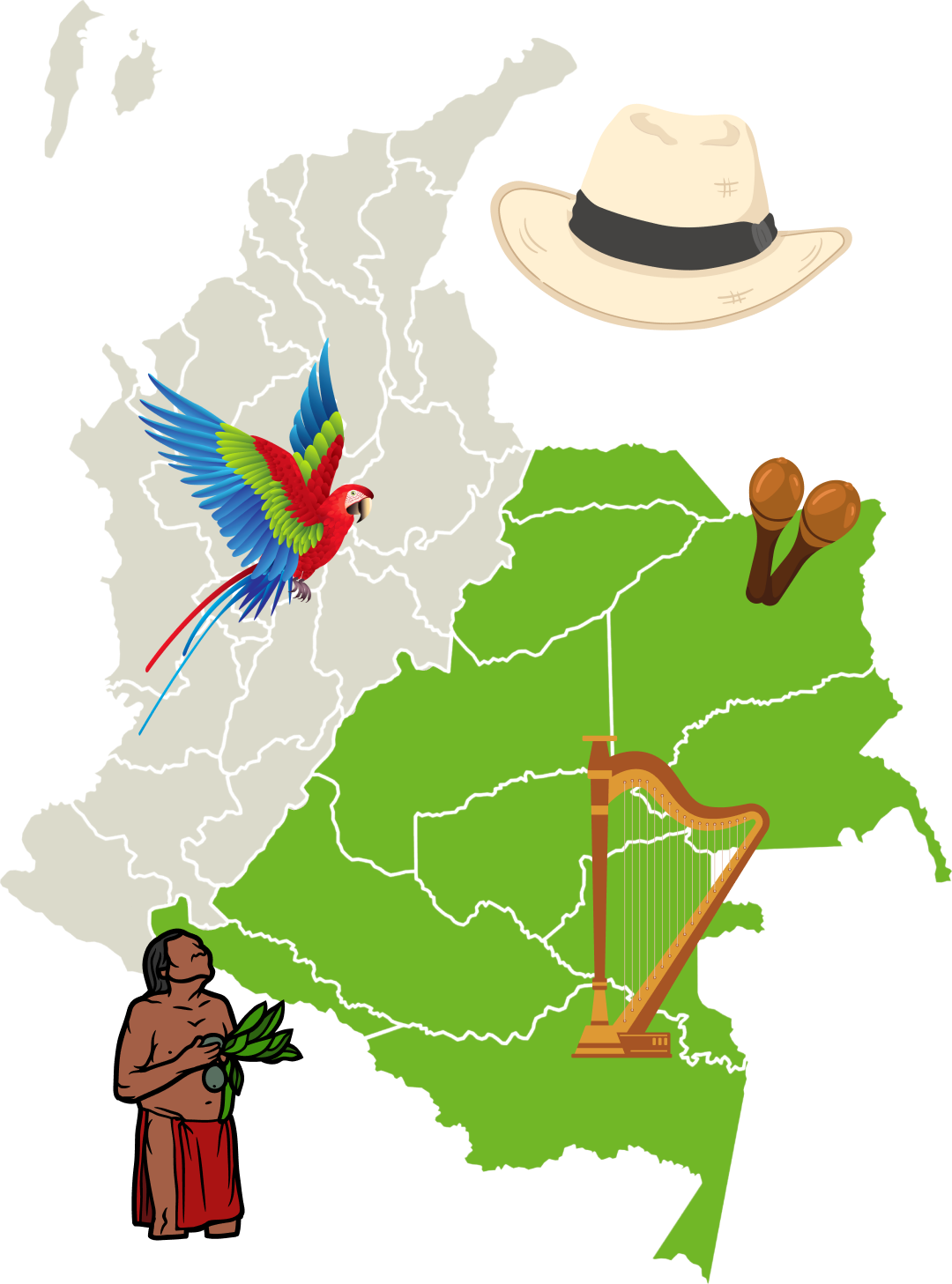 Mapa detallado de la región Amazónica