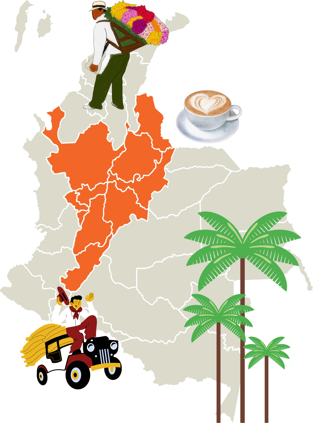 Mapa detallado de la región Andina