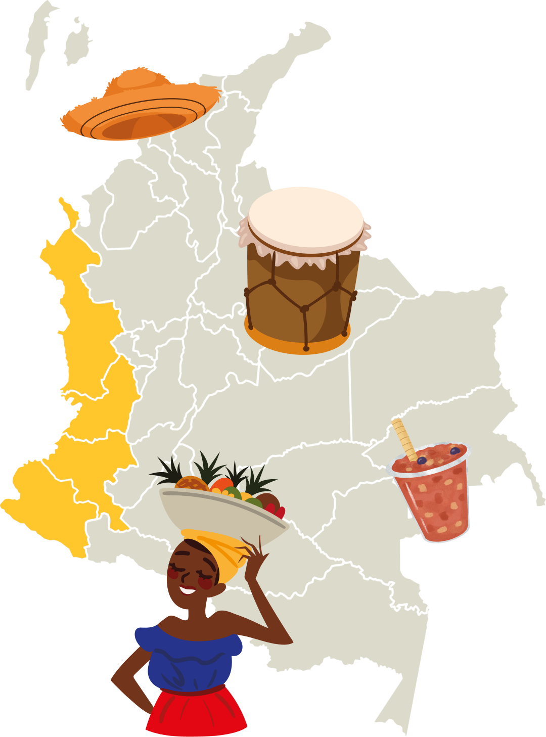 Mapa detallado de la región Pacífico