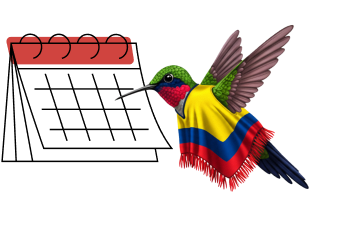 Calendario con colibrí